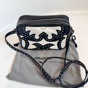 Zadig & Voltaire Studded Leather Crossbody Camera Bag